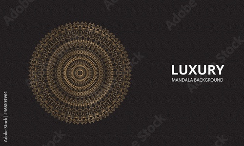 Mandala design mandala vector round luxury design golden brush text.