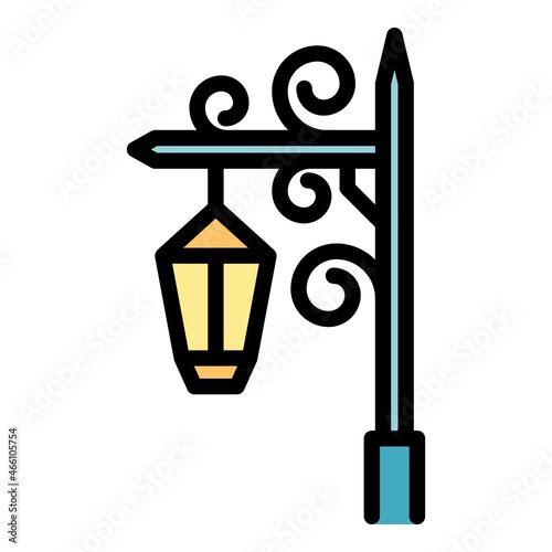 Blacksmith steel light pillar icon. Outline blacksmith steel light pillar vector icon color flat isolated