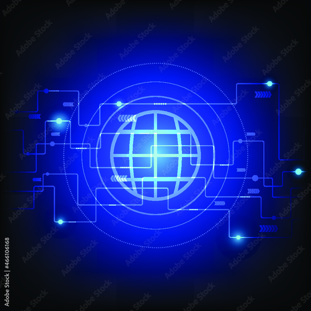 Fototapeta premium Blue digital infographic for background