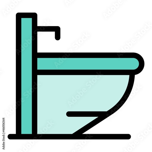 Interior bidet icon. Outline interior bidet vector icon color flat isolated