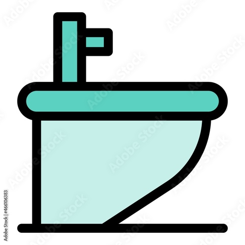 Modern bidet icon. Outline modern bidet vector icon color flat isolated