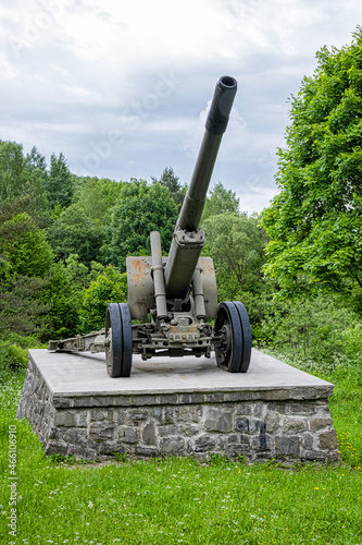 Artillery scene in The Death Valley, near Kapisova village, Slovakia photo