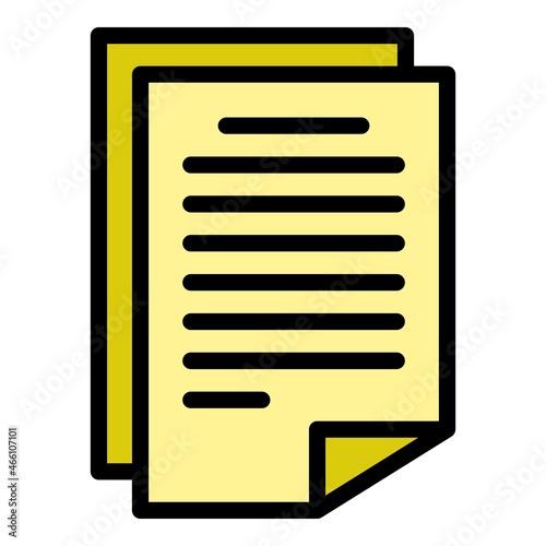 License papers icon. Outline license papers vector icon color flat isolated