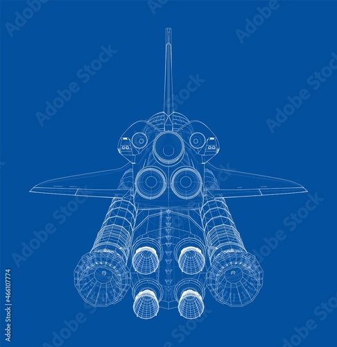 Rocket carrying space shuttle