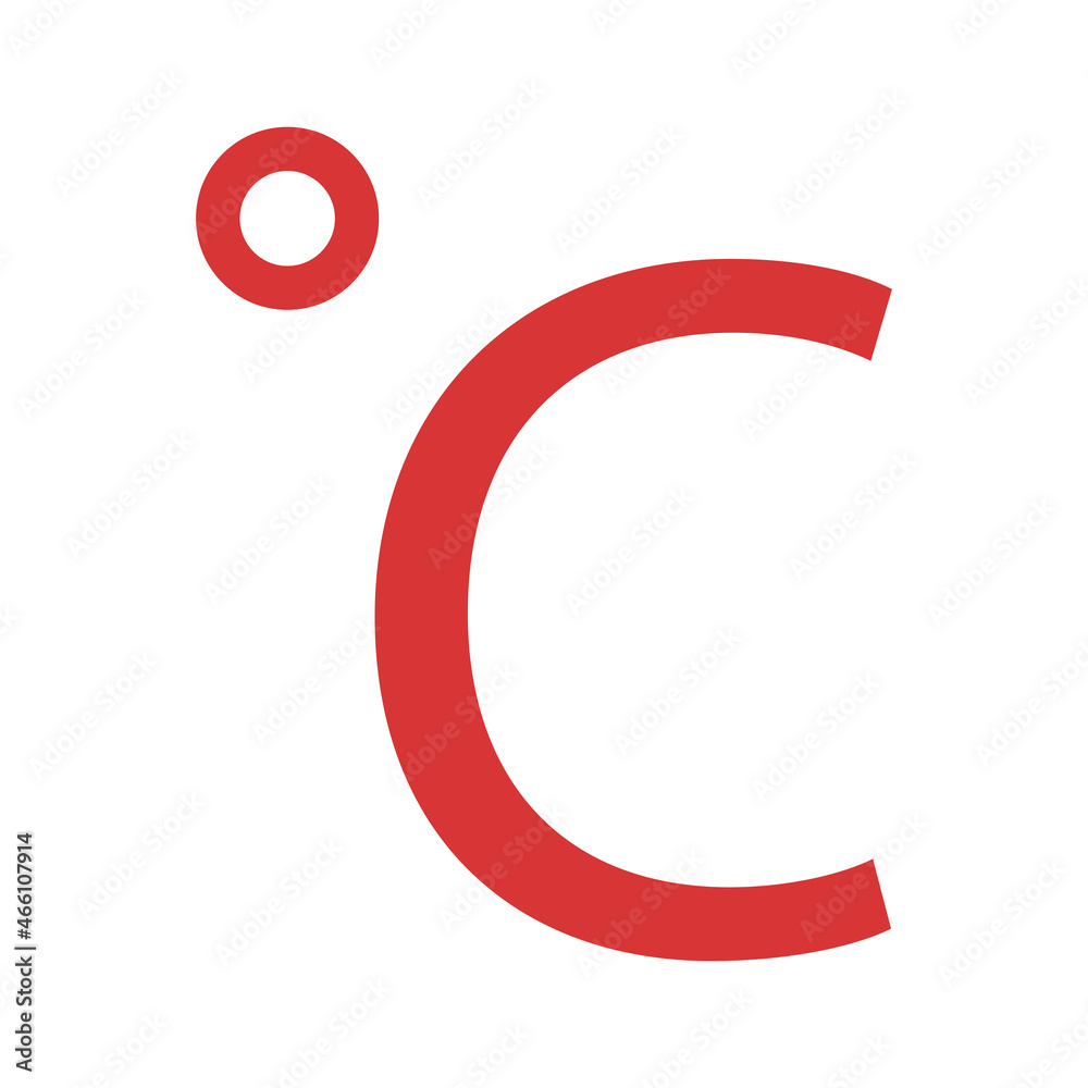 Celsius vector icon. Red symbol Celsius vector icon. Red symbol