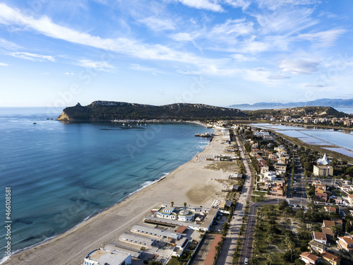 Cagliari veduta aerea litorale del Poetto