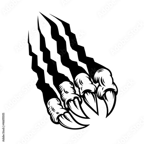 Monster claws scratching background. For poster, t shirt, decoration. Vector illustration