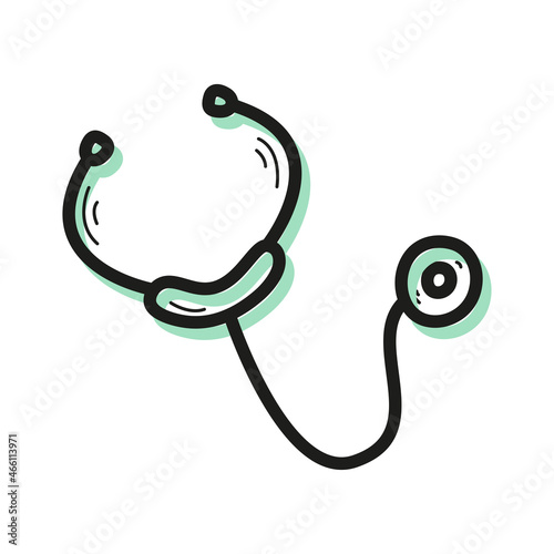 linear color icon in the form of medical stethoscope