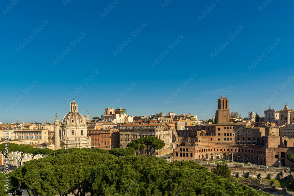  A view of Rome city as seen from  the Altare della Patria 