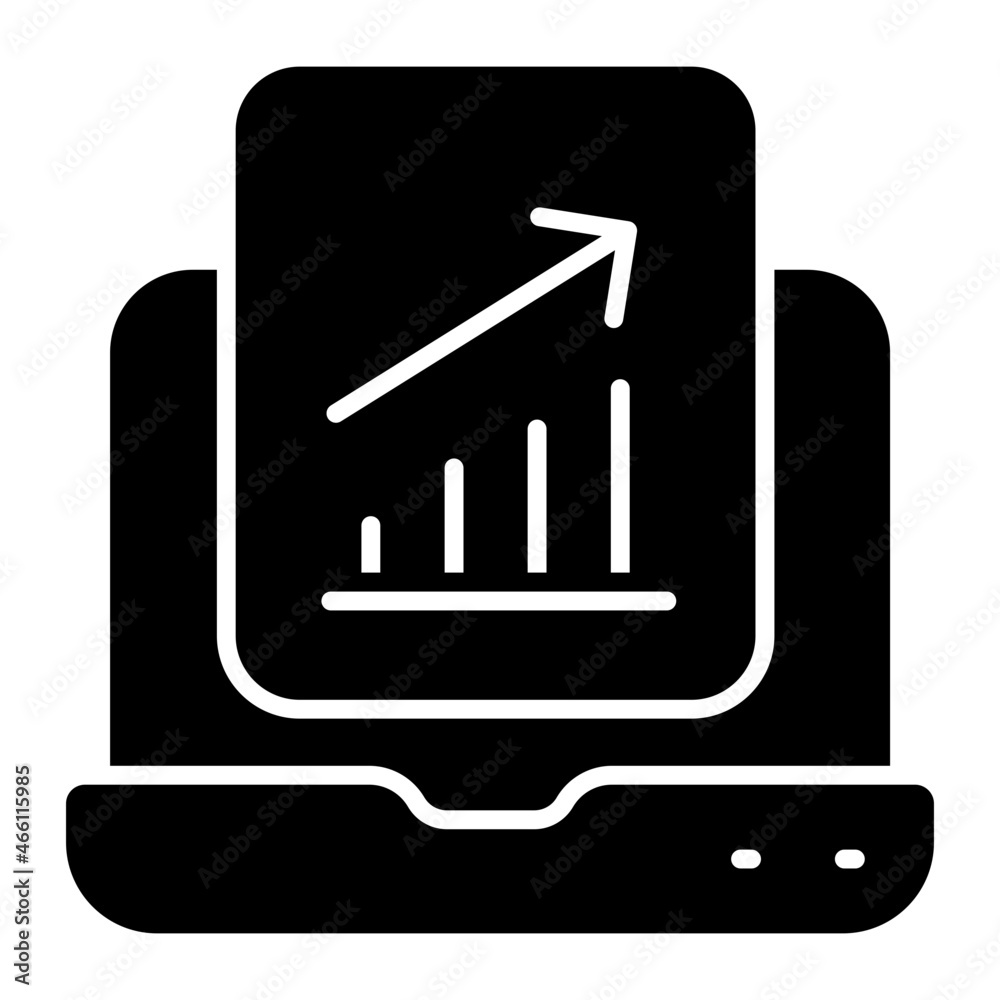 A premium download icon of online growth chart A premium download icon of online growth chart