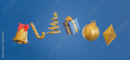 floating item with decoration merry christmas