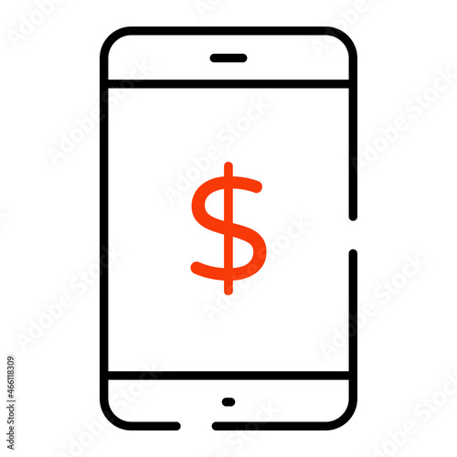 Trendy design icon of mobile banking