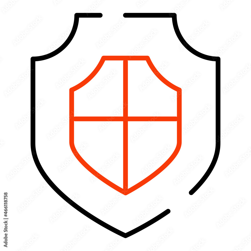 An editable design icon of security shield An editable design icon of security shield