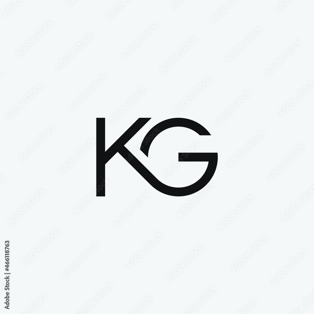 KG monogram logo in black white color. KG monogram logo in black white color.