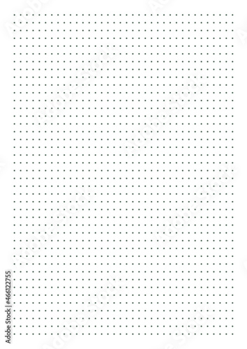 Graph paper. Printable dotted grid paper on white background. Geometric abstract dotted transparent illustration with dots for school, notebook, diary, notes, print. Realistic paper blank size A4