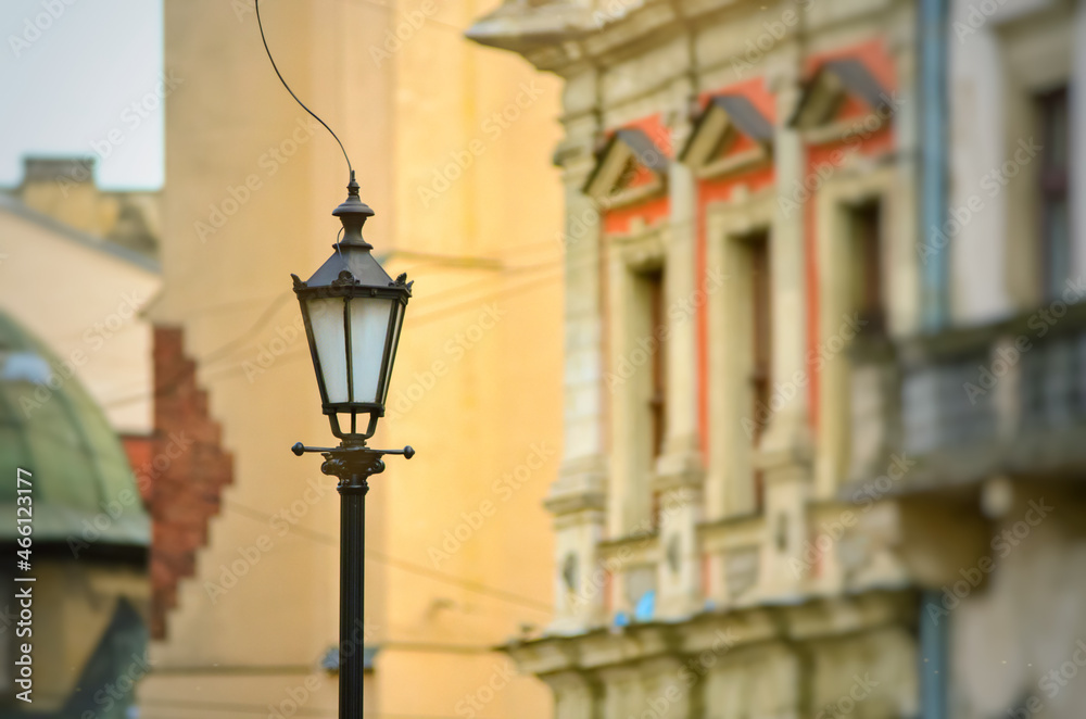 Vintage lantern on the street of the old city