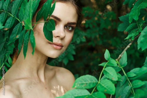 portrait of a woman makeup spa nature fresh air model