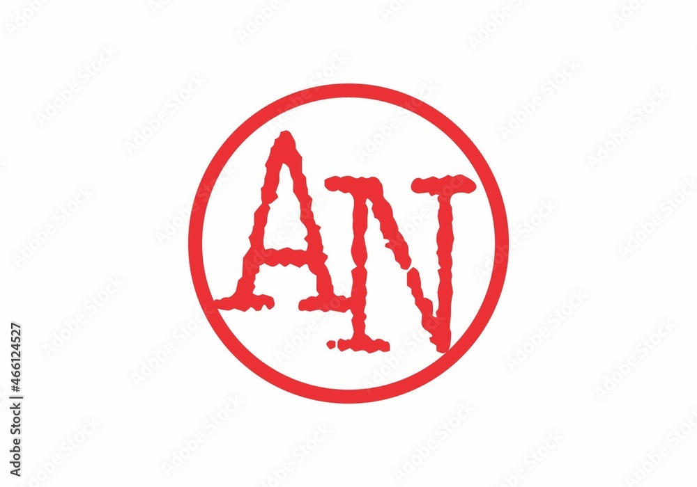 Unique shape of AN initial letter Unique shape of AN initial letter