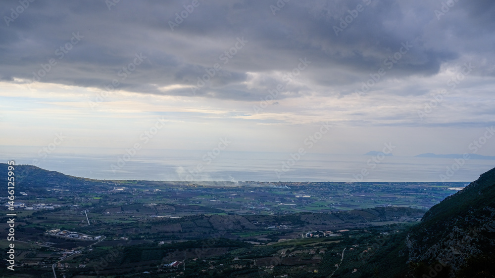 Panorama seen from Trentinara, Terrazza sul Cilento, Campania, Italy