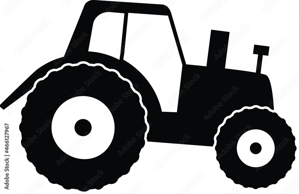 Vintage agricultural tractor icon 