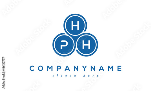 HPH three letters creative circle logo design with blue photo