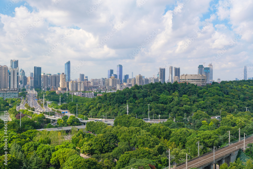 Wuhan city skyline scenery in Hubei, China