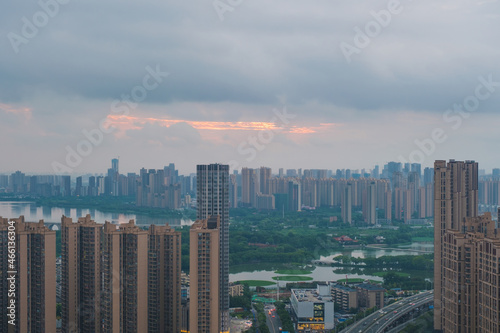 Wuhan city skyline scenery in Hubei, China