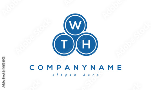 WTH three letters creative circle logo design with blue