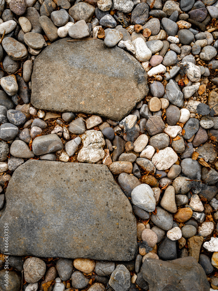 Rocks and gravels in the Japanesestyle garden. WabiSabistyle garden