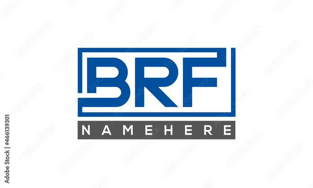 BRF Letters Logo With Rectangle Logo Vector BRF Letters Logo With Rectangle Logo Vector