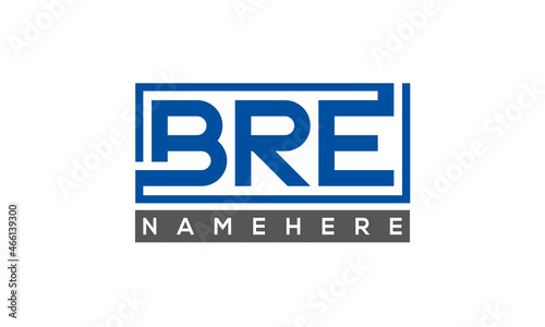 BRE Letters Logo With Rectangle Logo Vector