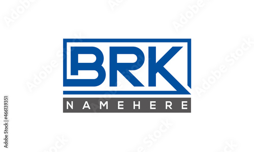 BRK Letters Logo With Rectangle Logo Vector