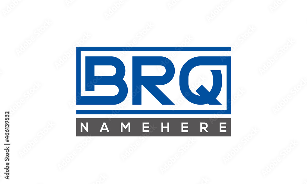 BRQ Letters Logo With Rectangle Logo Vector BRQ Letters Logo With Rectangle Logo Vector