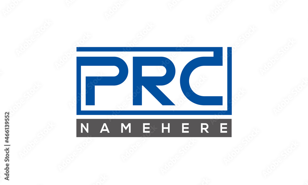 PRC Letters Logo With Rectangle Logo Vector PRC Letters Logo With Rectangle Logo Vector