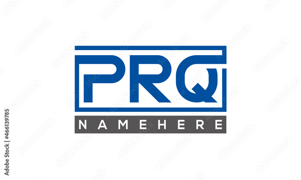 PRQ Letters Logo With Rectangle Logo Vector PRQ Letters Logo With Rectangle Logo Vector