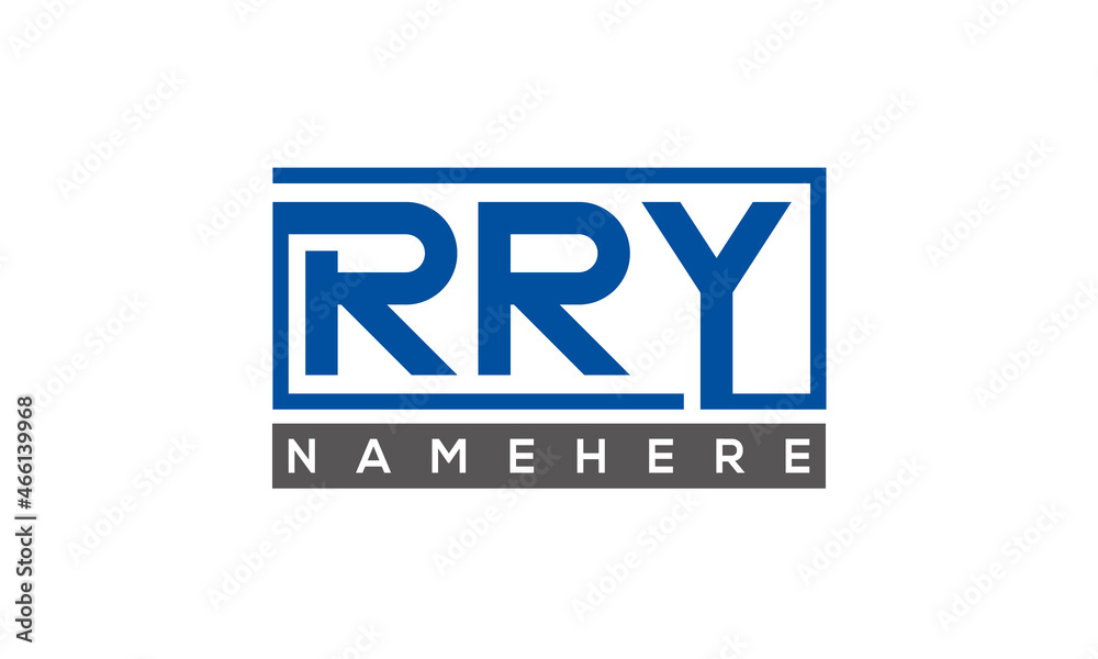 RRY Letters Logo With Rectangle Logo Vector RRY Letters Logo With Rectangle Logo Vector