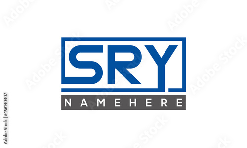 SRY Letters Logo With Rectangle Logo Vector