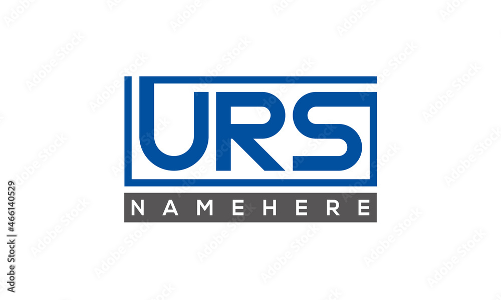 URS Letters Logo With Rectangle Logo Vector URS Letters Logo With Rectangle Logo Vector