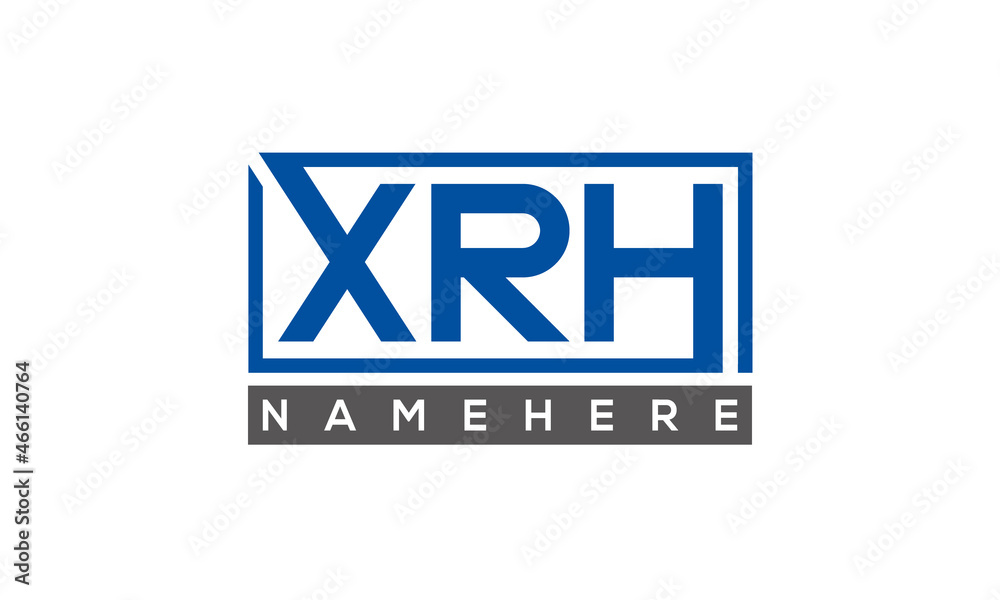 XRH Letters Logo With Rectangle Logo Vector XRH Letters Logo With Rectangle Logo Vector