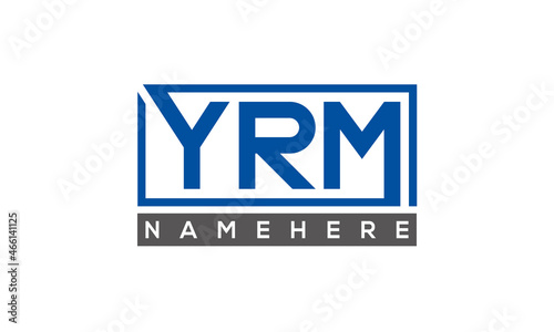 YRM Letters Logo With Rectangle Logo Vector