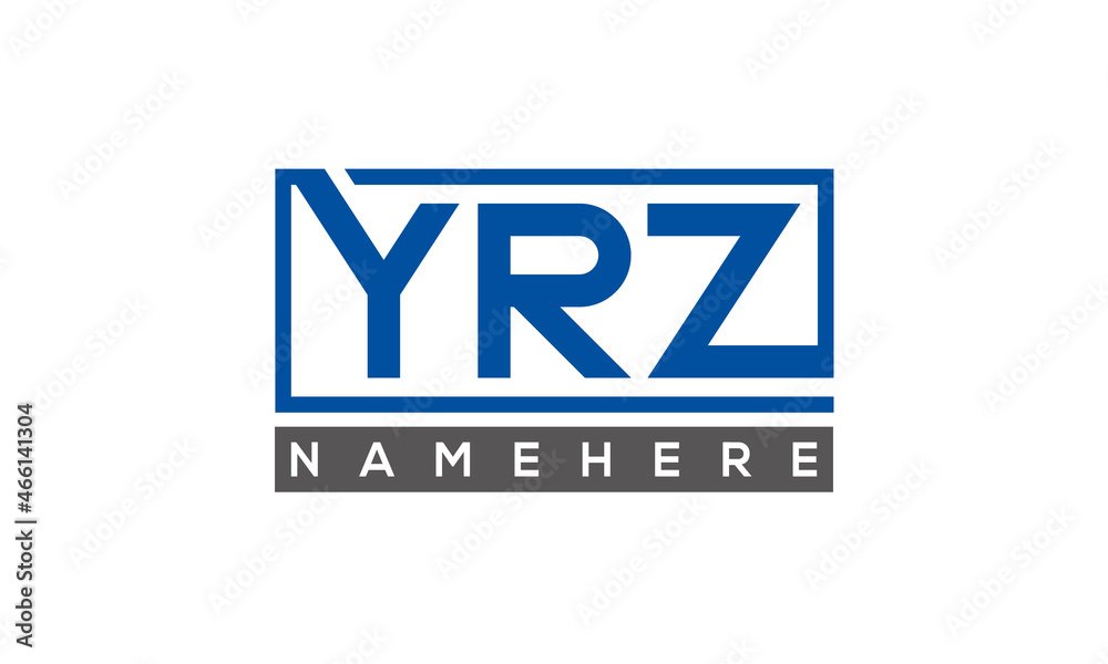 YRZ Letters Logo With Rectangle Logo Vector YRZ Letters Logo With Rectangle Logo Vector