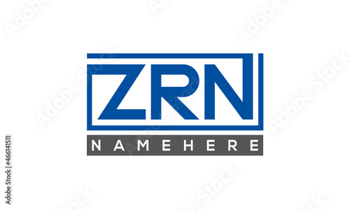 ZRN Letters Logo With Rectangle Logo Vector photo