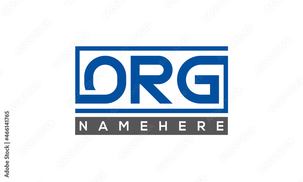 ORG Letters Logo With Rectangle Logo Vector ORG Letters Logo With Rectangle Logo Vector