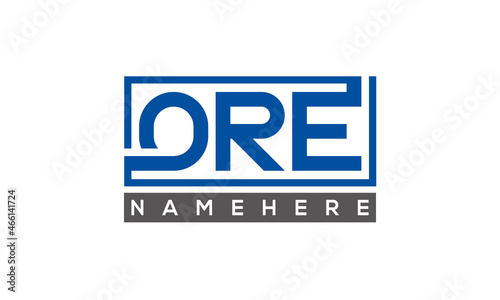 ORE Letters Logo With Rectangle Logo Vector