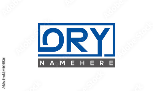 ORY Letters Logo With Rectangle Logo Vector photo