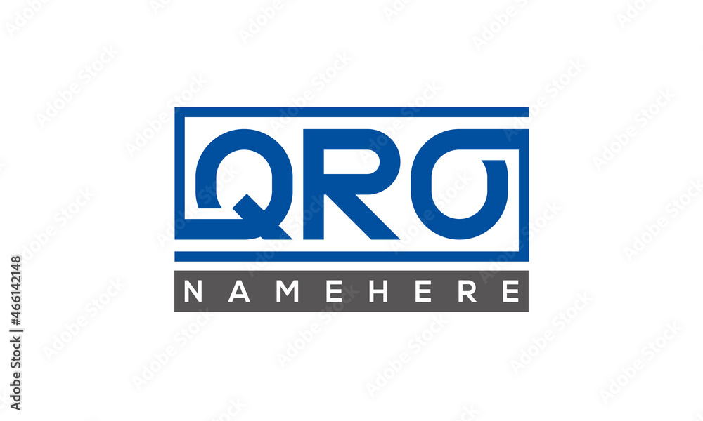 QRO Letters Logo With Rectangle Logo Vector QRO Letters Logo With Rectangle Logo Vector