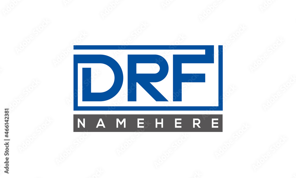 DRF Letters Logo With Rectangle Logo Vector DRF Letters Logo With Rectangle Logo Vector