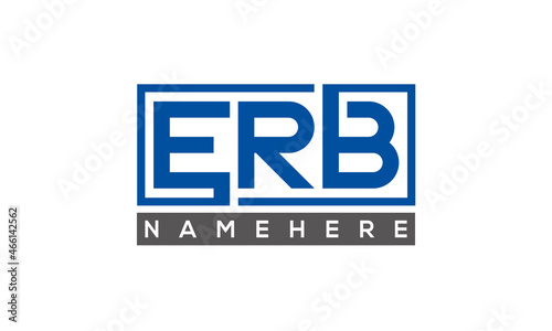 ERB Letters Logo With Rectangle Logo Vector