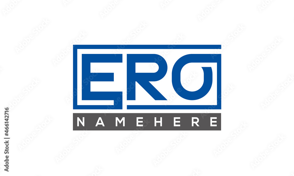 ERO Letters Logo With Rectangle Logo Vector ERO Letters Logo With Rectangle Logo Vector