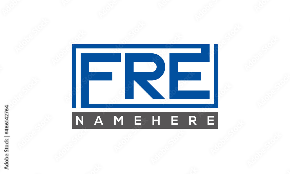FRE Letters Logo With Rectangle Logo Vector FRE Letters Logo With Rectangle Logo Vector